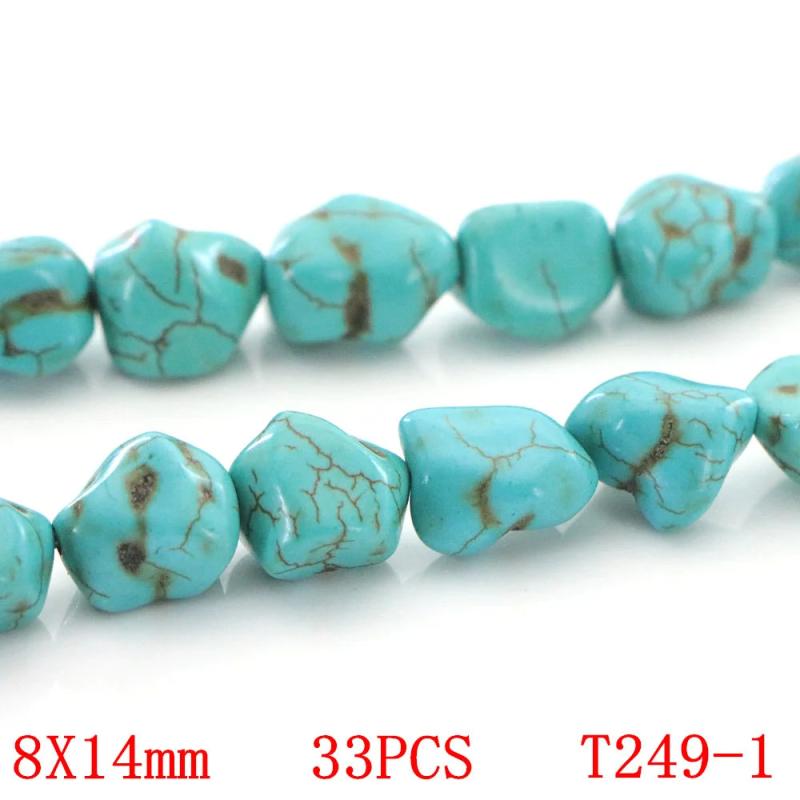 18 Turquoise Stone Loose Beads Jewelry Making DIY Gift Necklace Bracelet Ear