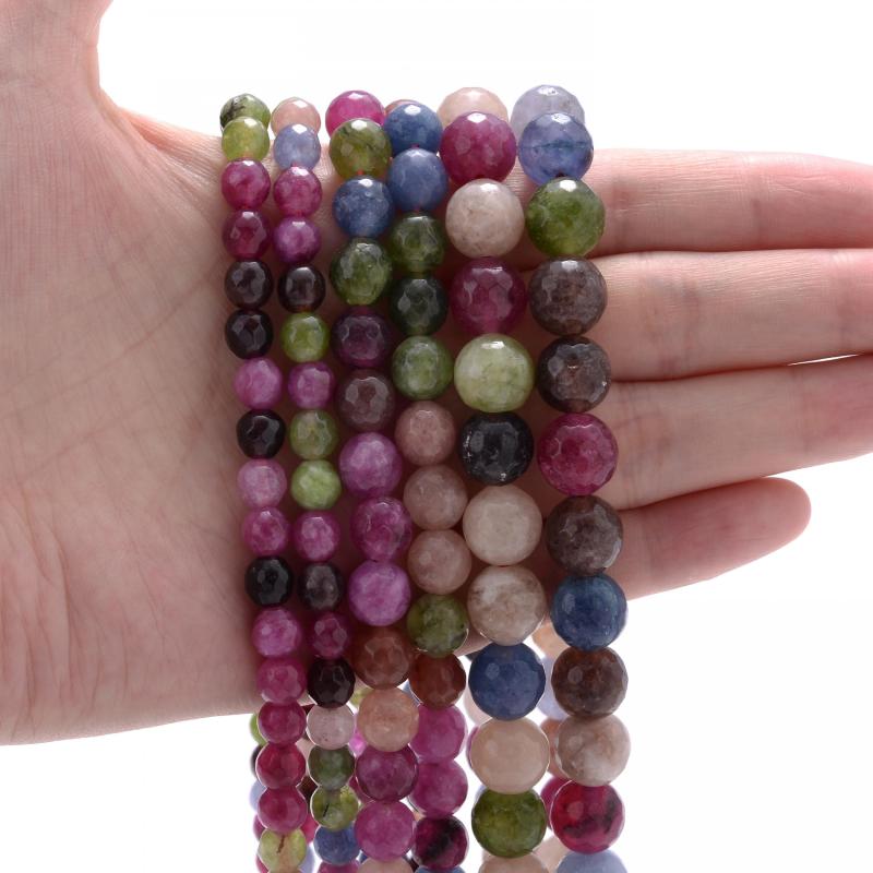 Green Burmese Jade Chalcedony Round Beads 6-10mm