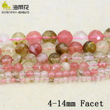 Watermelon Crystal Tourmaline Beads 4-14mm DIY Jewelry Making