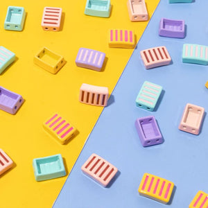 10pcs 6X12MM Enamel Rectangle Beads for Bracelets Making Diy Jewelry