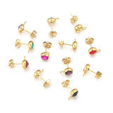 10pcs Stainless Steel Birthstone Crystal Earring Studs