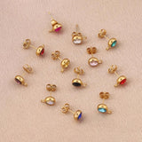 10pcs Stainless Steel Birthstone Crystal Earring Studs