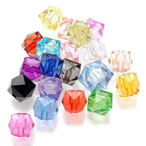 100Pcs Mixed Colorful Acrylic Square Beads for DIY Jewelry Making