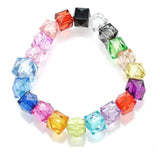 100Pcs Mixed Colorful Acrylic Square Beads for DIY Jewelry Making