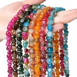 10mm Fire Dragon Veins Agates Loose Beads for DIY Jewelry Making