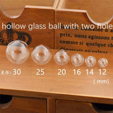 6pcs 12-30mm Hollow Glass Ball Double Hole Bubble Glass Globe