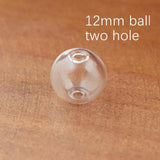 6pcs 12-30mm Hollow Glass Ball Double Hole Bubble Glass Globe