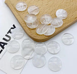 21/25mm Round Clear Cloudy Acrylic Beads for DIY Shoulder Bag/Hair Decoration