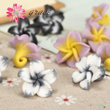 20pc 18mm Polymer Plumeria Flower Beads DIY Girls Necklace Hair Band Bracelet