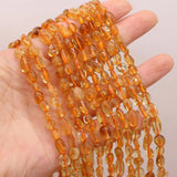 6-8mm Natural Stone Yellow Quartz Citrines Loose Beads for Jewelry Making