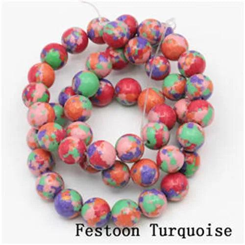 8mm Turkey Stone Colorful Howlite Beads for Summer Jewelry