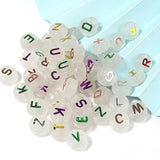 100PCS Luminous Christmas Letter Beads Acrylic Loose Beads Jewelry Making