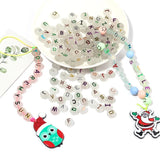 100PCS Luminous Christmas Letter Beads Acrylic Loose Beads Jewelry Making
