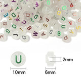 100PCS Luminous Christmas Letter Beads Acrylic Loose Beads Jewelry Making