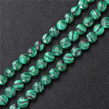 Malachite Stone Beads Flat Round Faceted Bead Loose Gems