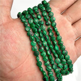 Malachite Stone Beads Flat Round Faceted Bead Loose Gems