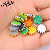 10PCS Enamel Daisies Metal Spacer Bead DIY Bracelets Jewelry Making