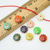 10PCS Enamel Daisies Metal Spacer Bead DIY Bracelets Jewelry Making