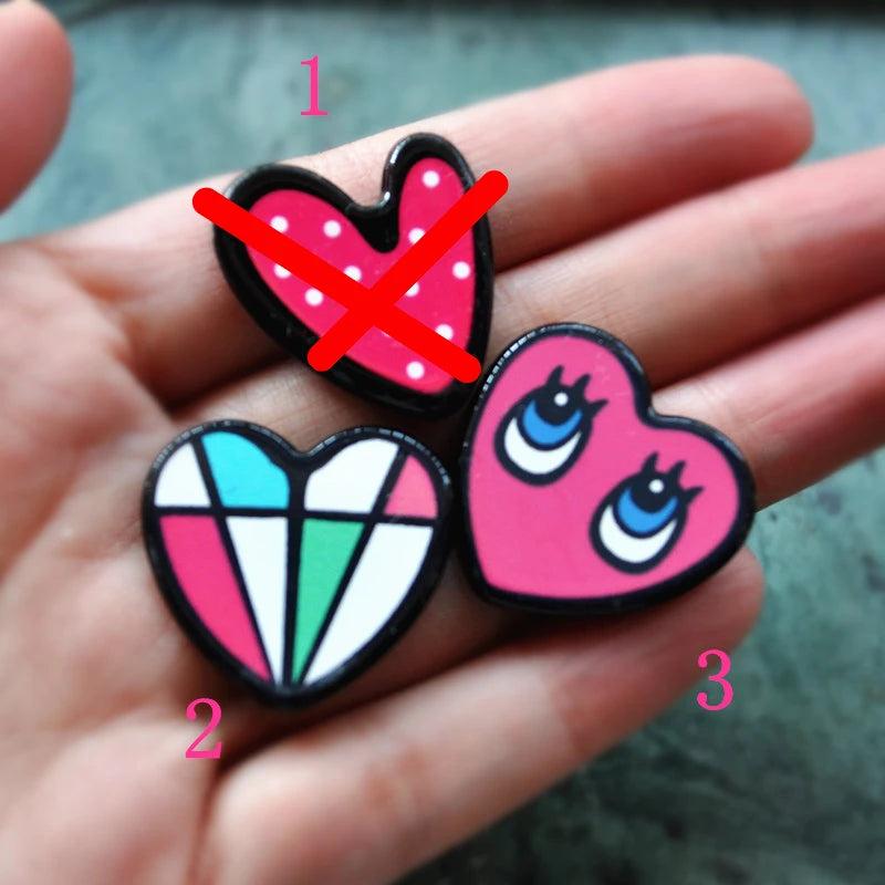 30pcs Heart Beads for DIY Brooch Decoration 24~27mm