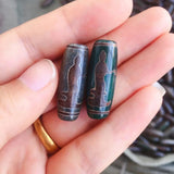 30mm Guanyin Grey Green Stone Tibetan Dzi Agate Beads Reiki Healing Men Women