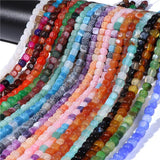 Natural Tourmaline Weathered Agate Cube Beads 6-8mm 15''