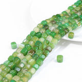 Natural Tourmaline Weathered Agate Cube Beads 6-8mm 15''