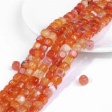 Natural Tourmaline Weathered Agate Cube Beads 6-8mm 15''