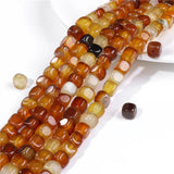 Natural Tourmaline Weathered Agate Cube Beads 6-8mm 15''