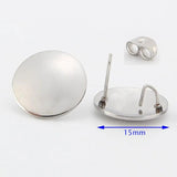10pcs Stainless Steel Ear Stud Earrings Round Posts for Jewelry Making