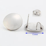 10pcs Stainless Steel Ear Stud Earrings Round Posts for Jewelry Making