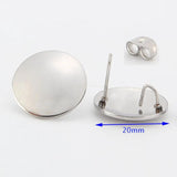10pcs Stainless Steel Ear Stud Earrings Round Posts for Jewelry Making