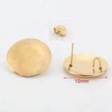 10pcs Stainless Steel Ear Stud Earrings Round Posts for Jewelry Making