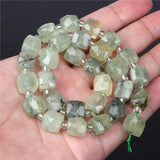 Natural Green Prehnite Stone Bead Spacer Quartzs for Jewelry Making