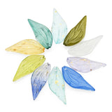 20Pcs 12X30mm Gradient Czech Glazed Wing-shaped Glass Bead For DIY Jewelry