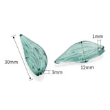20Pcs 12X30mm Gradient Czech Glazed Wing-shaped Glass Bead For DIY Jewelry