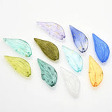 20Pcs 12X30mm Gradient Czech Glazed Wing-shaped Glass Bead For DIY Jewelry