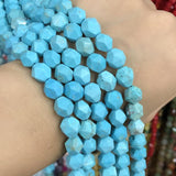 Faceted Turquoise Natural Stone Beads 6-10mm Strand 15''