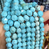 Faceted Turquoise Natural Stone Beads 6-10mm Strand 15''