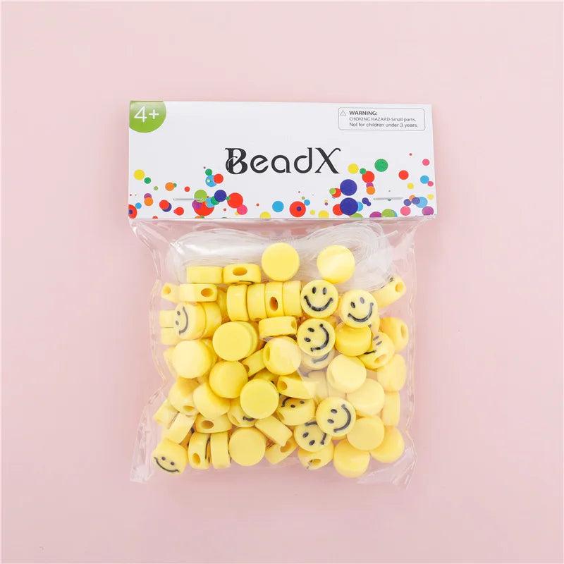 Acrylic Smile Beads For Jewelry Making Round Letter Beads Set