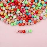 Acrylic Smile Beads For Jewelry Making Round Letter Beads Set