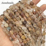 6-8mm Colorful Rutilated Quartz Stone Beads for Jewelry Making DIY