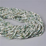 Agat Faceted Round Loose Tree lines Beads Strand 3 4 MM