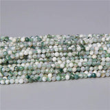 Agat Faceted Round Loose Tree lines Beads Strand 3 4 MM