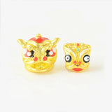 5PCS 18K Drop Oil God Beast Beads Brass Spacer Loose Bead DIY Jewelry Making