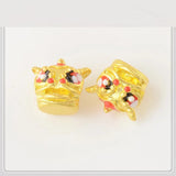 5PCS 18K Drop Oil God Beast Beads Brass Spacer Loose Bead DIY Jewelry Making