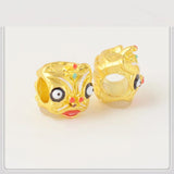 5PCS 18K Drop Oil God Beast Beads Brass Spacer Loose Bead DIY Jewelry Making