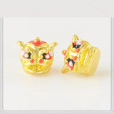 5PCS 18K Drop Oil God Beast Beads Brass Spacer Loose Bead DIY Jewelry Making