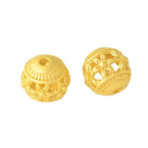 10mm Matte Beads Metal Hollow Out Spacer Loose Beads DIY Jewelry Making