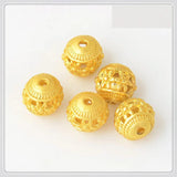 10mm Matte Beads Metal Hollow Out Spacer Loose Beads DIY Jewelry Making