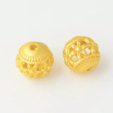 10mm Matte Beads Metal Hollow Out Spacer Loose Beads DIY Jewelry Making